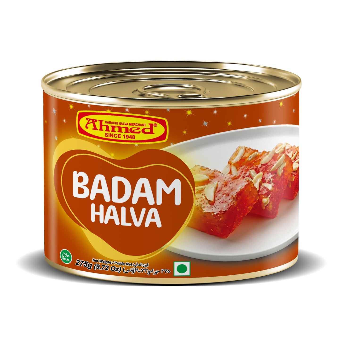 Ahmed Karachi Halwa Merchant Badam Halwa 275g premium almond Karachi halwa in ready-to-eat tin packaging