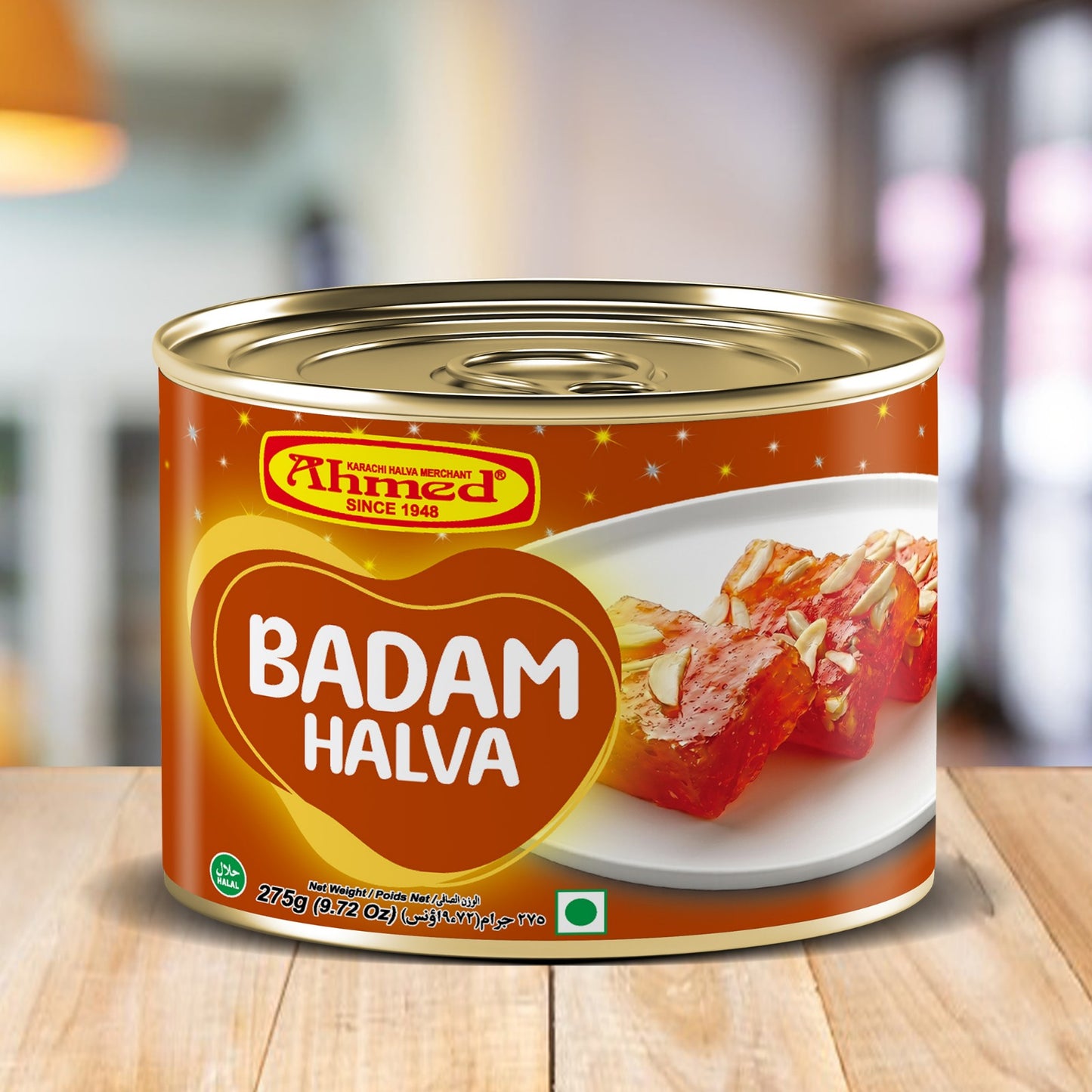 Ahmed Karachi Halwa Merchant Badam Halwa 275g premium almond Karachi halwa in ready-to-eat tin packaging