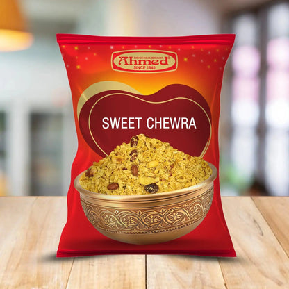 Meetha Chewra 200g Pouch Pack, sweet and crunchy Indian snack, flattened rice, and sugar in a pouch pack